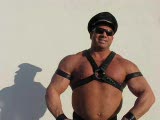 Muscleman Tony Maxim, 280#, Hairy in Black Leather