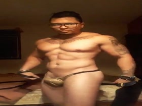 Hot latino muscle stripper