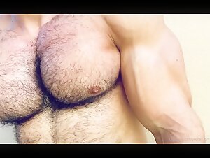 massive hairy pecs and massively hairy pits - 1