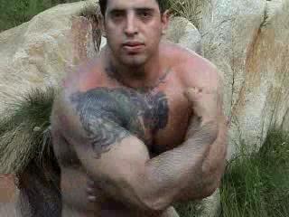 bodybuilder on the shower