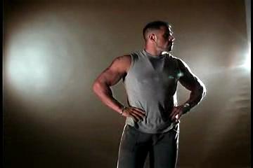 bodybuilder showing off