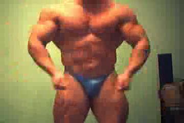 Bodybuilder flexing
