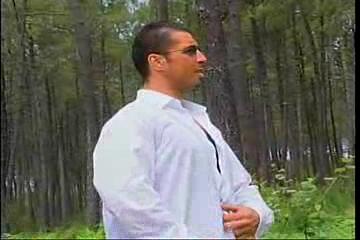 Forest muscleman walking