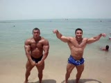 Mohamed Salama And Tareq al-shakhs at the beach