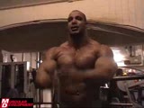 Zack Khan  Gym Posing for Trainer Dorian Yates