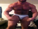 Hairy muscleman flex