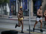 Bodybuilder in GoDaddy's Super Bowl Spot