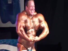 Huge bodybuilder Markus Ruhl on stage