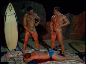 beach blonde muscular stud