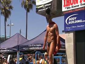 Str8 Porn Star Jean Val Jean in Muscle Beach Comp (No Sound)