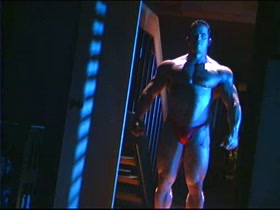 Bodybuilder Jake Red PosingTrunks