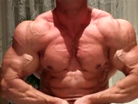 Bodybuilder Flexing Hard