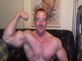 Huge Bodybuilder Flexing