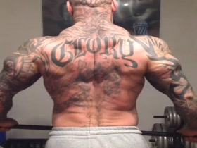 Hot Muscle back flexing