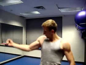 23 years old bodybuilder flexing