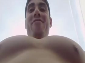 huge pecs bottom view