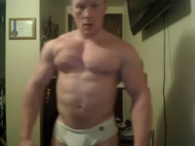 bodybuilder james flexing