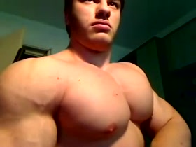 TeenHercules flexing his huge pecs (Dan Cirstea)