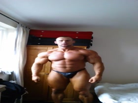 bodybuilder in tiny poser