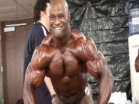 Cocky Hung Bodybuilder Practising Poses