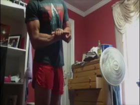 ripping shirt and flexing