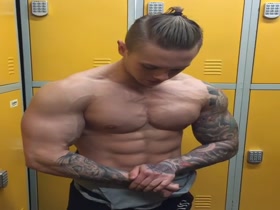 Danny Walker posing at dressing rooms