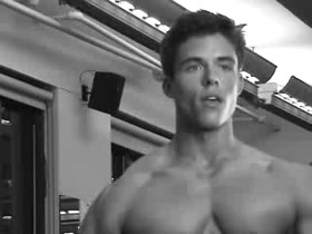 Teen bodybuilder Sean posing upper body