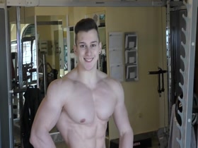 Cute young bodybuilder posing