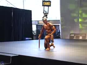 Big Csongors FAME Gladiator posing routine