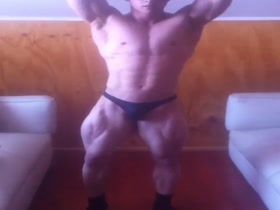 Young latin athlete check-out posing