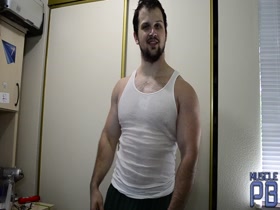 power blue sweaty muscle