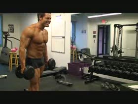 Fitness model Micah 6-pack posing