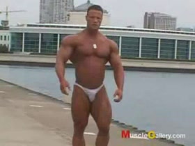 Posing at the lake's shore