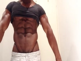 Hottest Black Muscle God Flex Worship