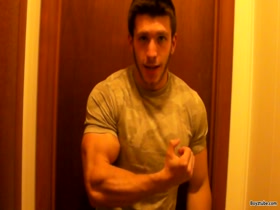 Cocky Anthony Flexing in Tight Sleeves