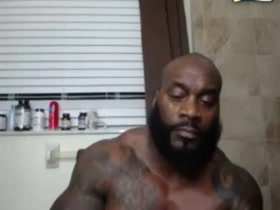 Strocking his massive cock