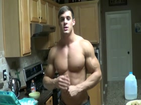 Hot guy makes Egg Whites