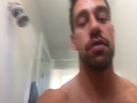 muscle hunk showering