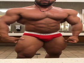 Titan posing in red underwear