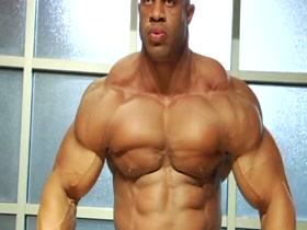 Victor Martinez Gym Flexing with Jon dela Rosa