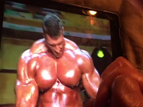 Masturbating to massive muscle