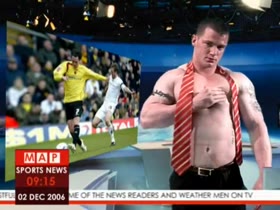 Naked News with Muscular Justin Black