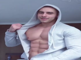 Bodybuilder posing seductively