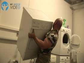 Bodybuilder and Washing Machine