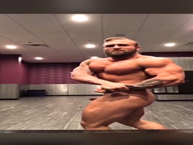 Naked posing in the lockerroom