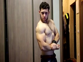 Sexy Russian Teen Flexes Hard