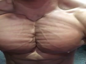 Close up pec flex