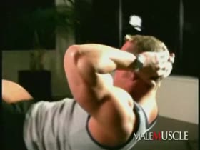 Muscle Has Sweaty Workout Then Strips