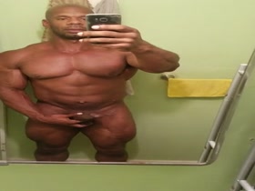 BIg British Bull shows off in his Bathroom