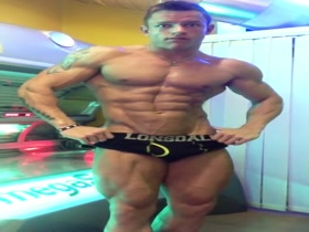 Jiri does a bit of posing before the sunbed